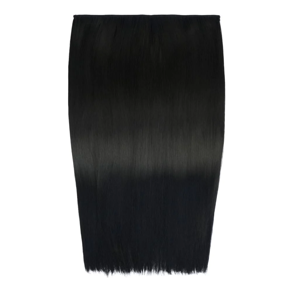 Stranded 20" One Piece Trio Clip-in Hair Extensions - Colour #1 Black Magic - Image 4