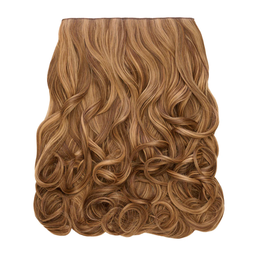 Stranded 20" One Piece Trio Clip-in Hair Extensions - Colour #6/27 Honey Blush - Image 3