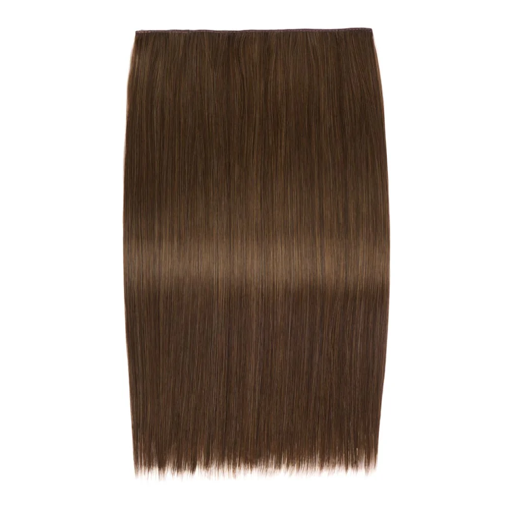 Stranded 20" One Piece Trio Clip-in Hair Extensions - Colour #8 Hazel Princess - Image 4