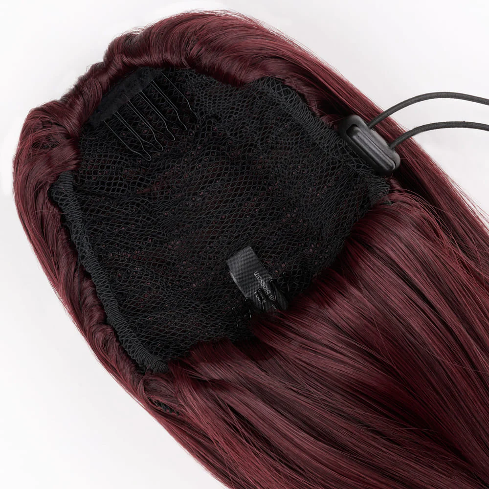 Stranded 20" Blowout Clip-in Ponytail - Colour #99J Plum Blossom - Image 3