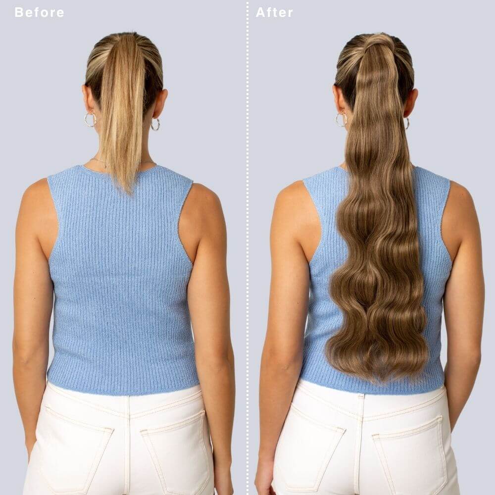 Stranded Body Wave Wrap Around Ponytail - Colour #10/613 Camelia - Image 4