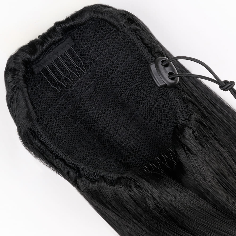 Stranded Long Straight Clip-in Ponytail - Colour #1 Black Magic - Image 3